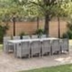 Ensemble de salle à manger de jardin 11 pièces vidaXL avec coussins gris clair en poly rattan 3378769