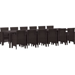 Vidaxl - Ensemble de salle à manger jardin 13 pcs Marron 12 places