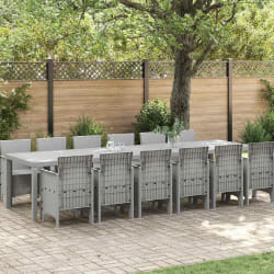 vidaXL Ensemble de salle à manger pour jardin 13 pcs Gris clair