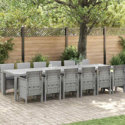 vidaXL Ensemble de salle à manger pour jardin 13 pcs Gris clair