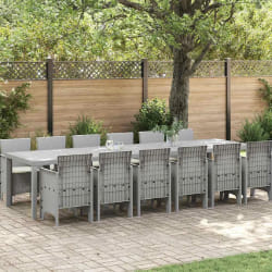 vidaXL Ensemble de salle à manger pour jardin 13 pcs Gris clair