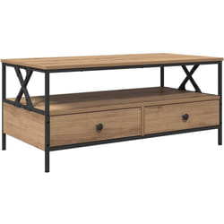 Table basse chêne artisanal 100 x 51 x 45 cm Bois d'ingénierie Vidaxl