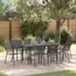 vidaXL Ensemble de salle à manger de jardin 9 pcs Noir Grand Métal
