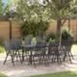 vidaXL Ensemble de salle à manger de jardin 9 pcs Noir Grand