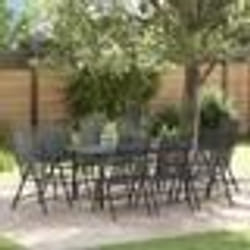 vidaXL Ensemble de salle à manger de jardin 9 pcs Noir Grand