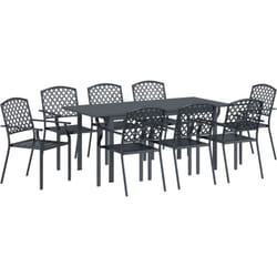 Vidaxl - Ensemble salle à manger jardin 9 pcs Gris Grand Métal