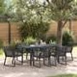 vidaXL Ensemble de Salle à Manger de Jardin 7 pcs Noir Moyenne
