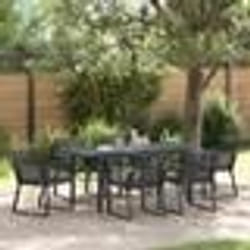 vidaXL Ensemble de Salle à Manger de Jardin 7 pcs Noir Moyenne