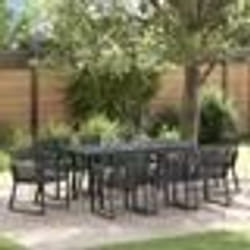 vidaXL Ensemble de salle à manger de jardin 9 pcs Noir Grand