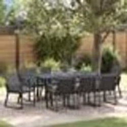 vidaXL Ensemble de salle à manger de jardin avec coussins 9 pcs