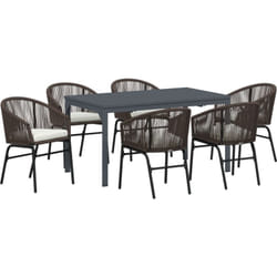 Vidaxl - Ensemble de salle à manger de jardin 7 pcs Marron Moyenne