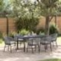 vidaXL Ensemble de salle à manger de jardin 7 pcs Gris Grand