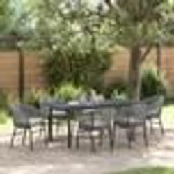 vidaXL Ensemble de salle à manger de jardin 7 pcs Gris Grand