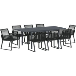 Vidaxl - Ensemble de Salle à Manger de Jardin 9 pcs Noir Large
