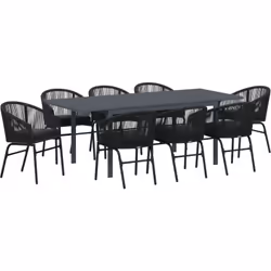 Cet ensemble de salle à manger moderne pour le jardin est un ajout exceptionnel à tout espace extérieur, alliant style contem ...
