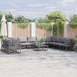 Vidaxl Ensemble De Canapé De Jardin Avec Coussin Noir Aluminium