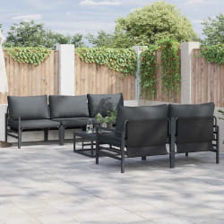 vidaXL Ensemble de canapé de jardin 6 pcs Anthracite Acier & tissu