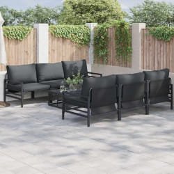 vidaXL Ensemble de canapé de jardin 7 pcs Anthracite Acier & Tissu