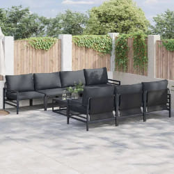 vidaXL Ensemble de canapé de jardin 8 pcs Anthracite Acier & Tissu