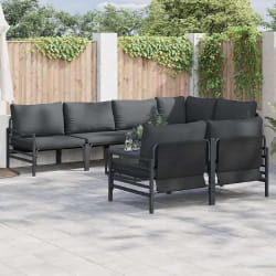 vidaXL Ensemble de canapé de jardin 7 pcs Anthracite Acier & tissu