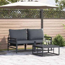 vidaXL Ensemble de canapé de jardin 3 pcs Anthracite Acier