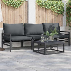 vidaXL Ensemble de canapé de jardin 4 pcs Anthracite Acier