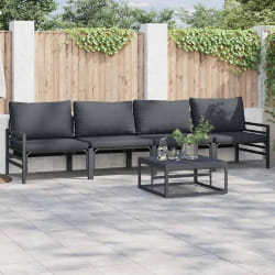 vidaXL Ensemble de canapé de jardin 4 pcs Anthracite Acier