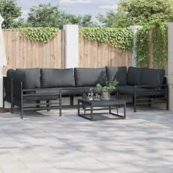 vidaXL Ensemble de canapé de jardin 7 pcs Anthracite Acier