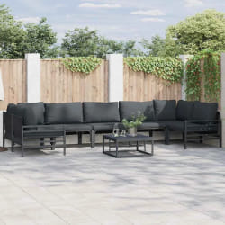 vidaXL Ensemble de canapé de jardin 8 pcs Anthracite Acier