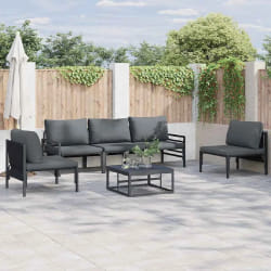 vidaXL Ensemble de canapé de jardin 5 pcs Anthracite Acier