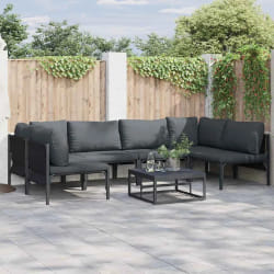 vidaXL Ensemble de canapé de jardin 6 pcs Anthracite Acier