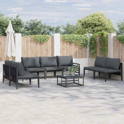 vidaXL Ensemble de canapé de jardin 7 pcs Anthracite Acier