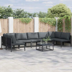 vidaXL Ensemble de canapé de jardin 7 pcs Anthracite Acier