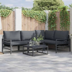 vidaXL Ensemble de canapé de jardin 4 pcs Anthracite Acier