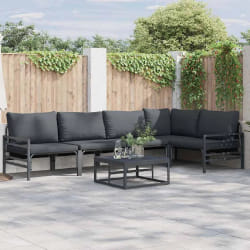 vidaXL Ensemble de canapé de jardin 5 pcs Anthracite Acier