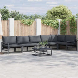 vidaXL Ensemble de canapé de jardin 6 pcs Anthracite Acier