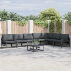 vidaXL Ensemble de canapé de jardin 7 pcs Anthracite Acier