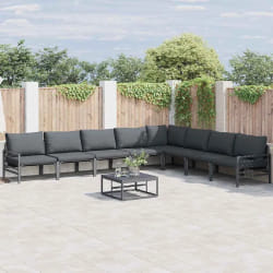 vidaXL Ensemble de canapé de jardin 8 pcs Anthracite Acier