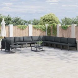 vidaXL Ensemble de canapé de jardin 11 pcs Anthracite Acier