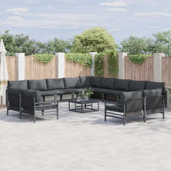 vidaXL Ensemble de canapé de jardin 13 pcs Anthracite Acier