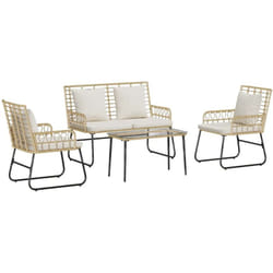 Vidaxl Ensemble De Meubles De Jardin 4 Pcs Noir Et Anthracite