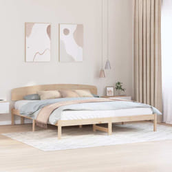 Cadre De Lit Marron 200 X 200 Cm Bois De Pin Massif Vidaxl