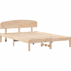 Ce cadre de lit plateforme mixe puissance et style, offrant un coin sommeil sympa pour les adultes. Fait en bois de pin massi ...