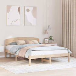 Cadre De Lit Marron 150 X 200 Cm Bois De Pin Massif Vidaxl