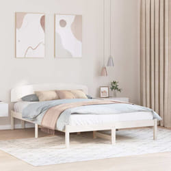 Cadre De Lit Blanc 140 X 200 Cm Bois De Pin Massif Vidaxl
