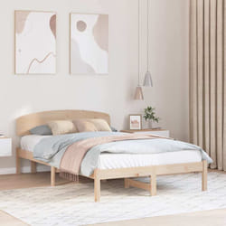 Cadre De Lit Marron 120 X 200 Cm Bois De Pin Massif Vidaxl