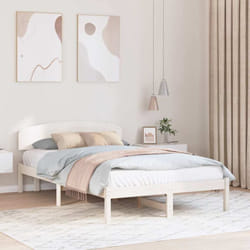 Cadre De Lit Blanc 120 X 200 Cm Bois De Pin Massif Vidaxl