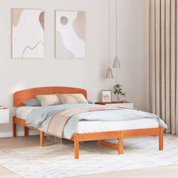 Cadre De Lit Marron 120 X 200 Cm Bois De Pin Massif Vidaxl