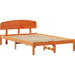 Vidaxl - Cadre de lit avec tête de lit marron ciré 140x190 cm Bois massif pin