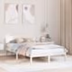 vidaXL Cadre de lit avec tête de lit blanc 135x190 cm en bois massif de pin 872072